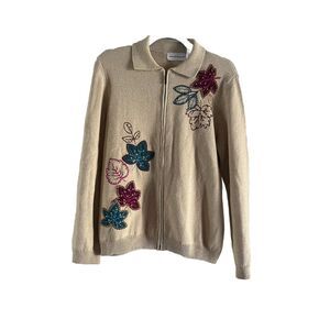 alfred dunner‎ zip up sweater
